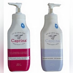 2 Bottles of Caprina Fresh Goat's Milk Moisturizing Body Milk Lavender & Orchid